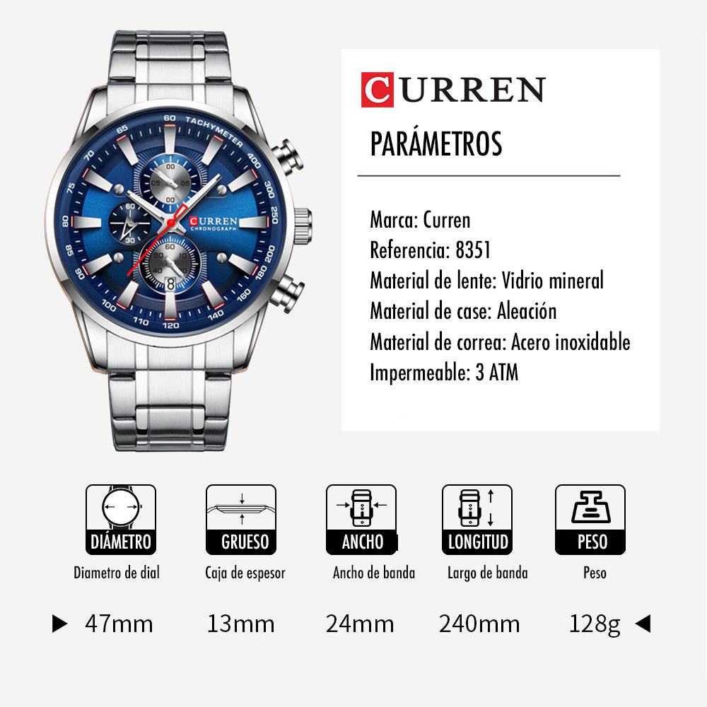 Reloj Curren Z8351 – Poder y Exclusividad para el Hombre Exigente