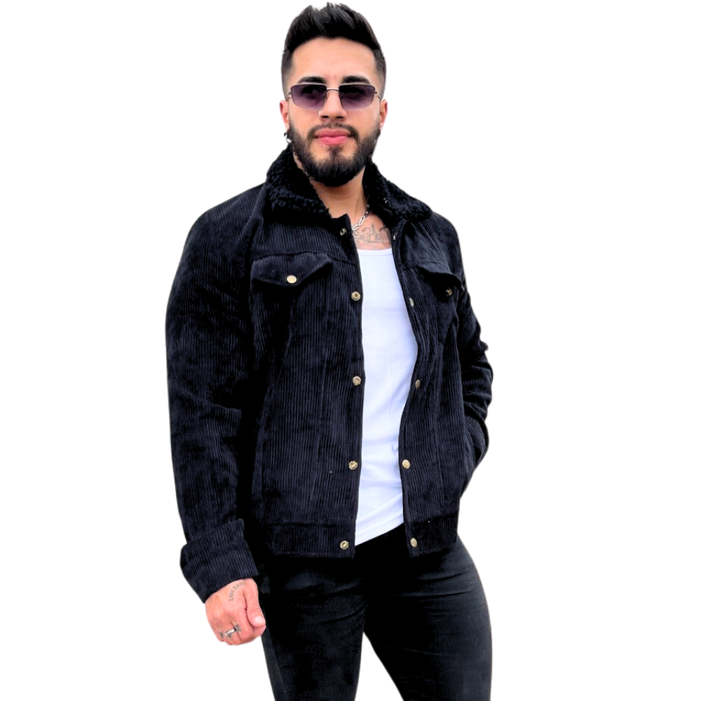 Chaqueta Levis en Pana con Cuello de Ovejero: Elegancia y Comodidad