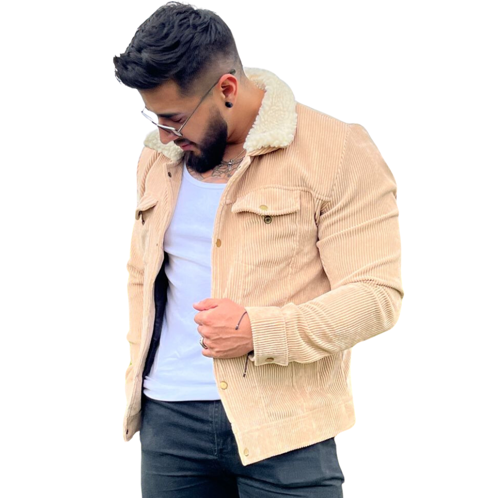 Chaqueta Levis en Pana con Cuello de Ovejero: Elegancia y Comodidad