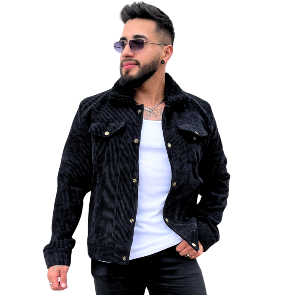 Chaqueta Levis en Pana con Cuello de Ovejero: Elegancia y Comodidad