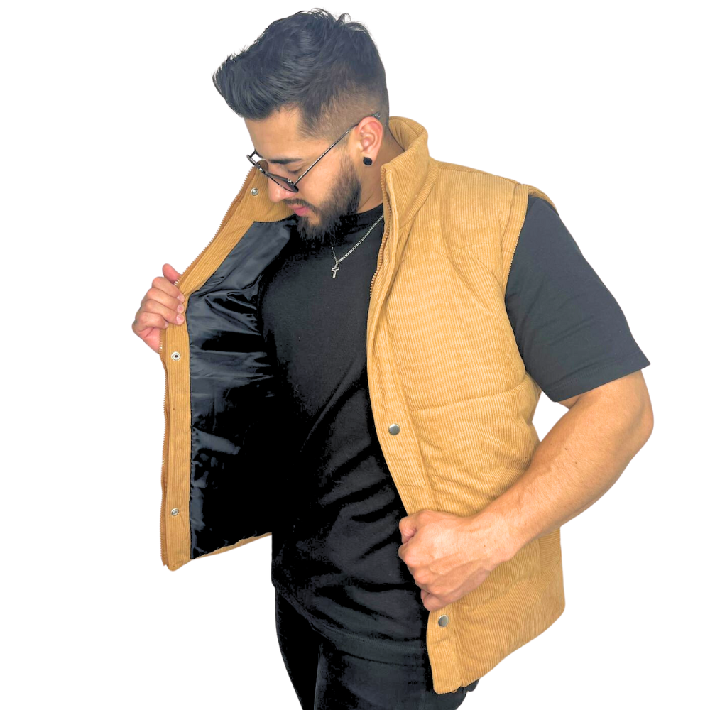 Chaleco de Pana con Estilo y Acabado Vintage