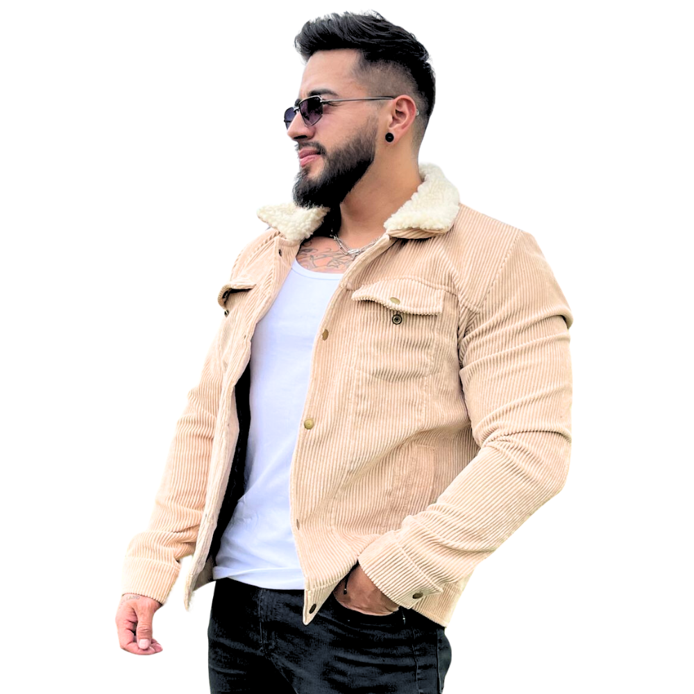 Chaqueta Levis en Pana con Cuello de Ovejero: Elegancia y Comodidad