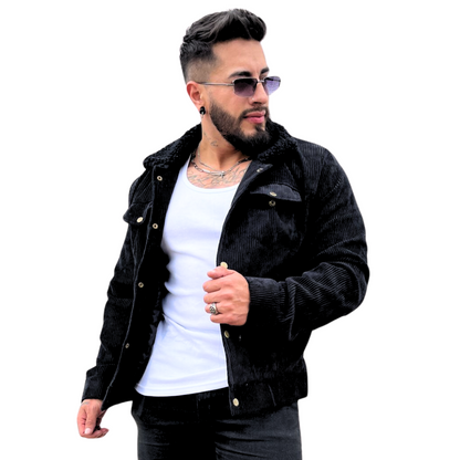 Chaqueta Levis en Pana con Cuello de Ovejero: Elegancia y Comodidad
